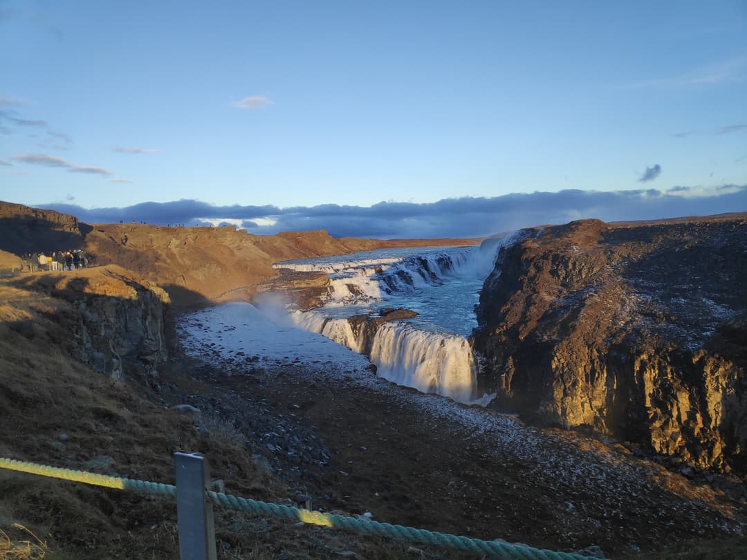 Golden hour, cascade Gullfoss en Islande