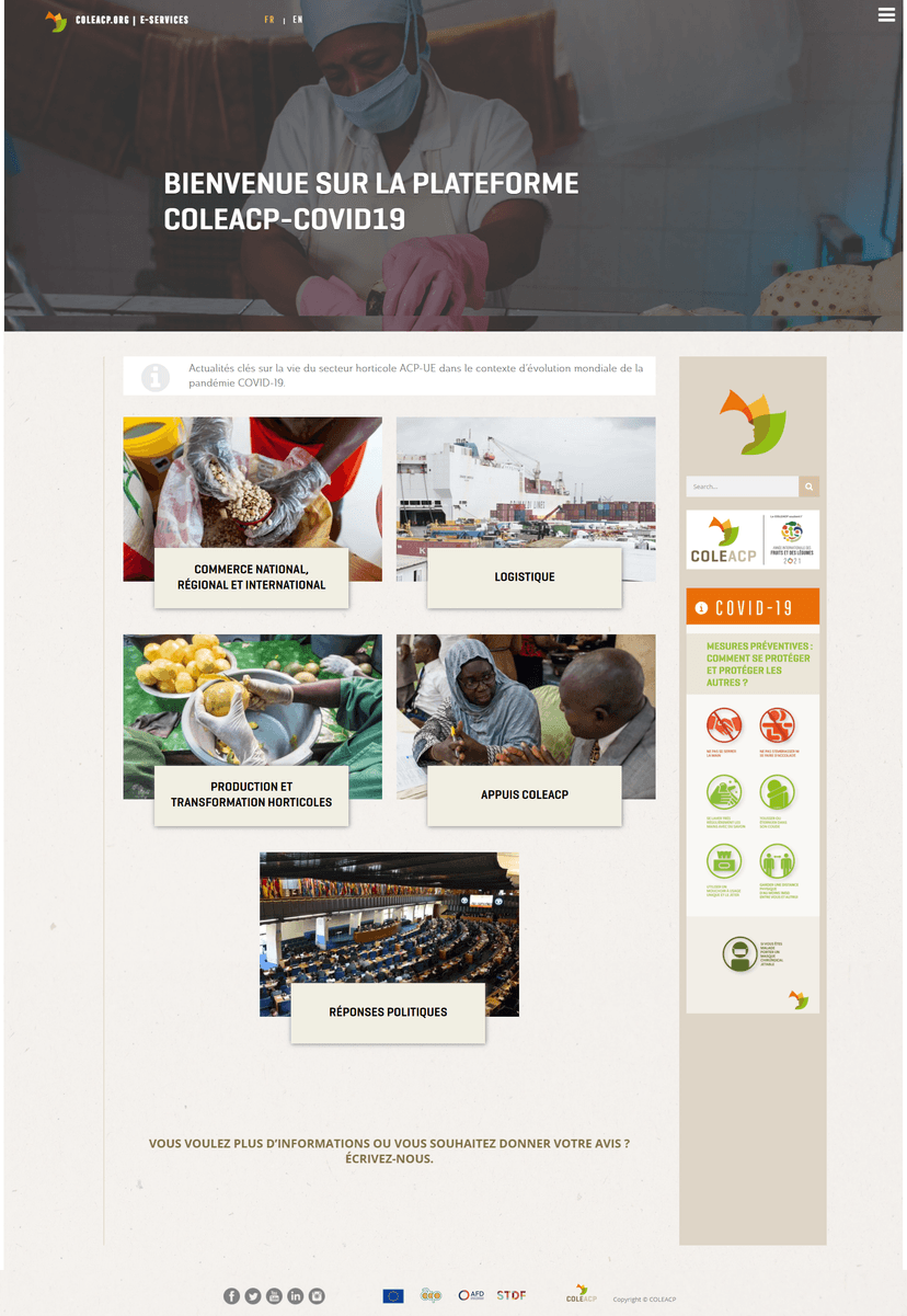 COLEACP - Site dédié à la période COVID19